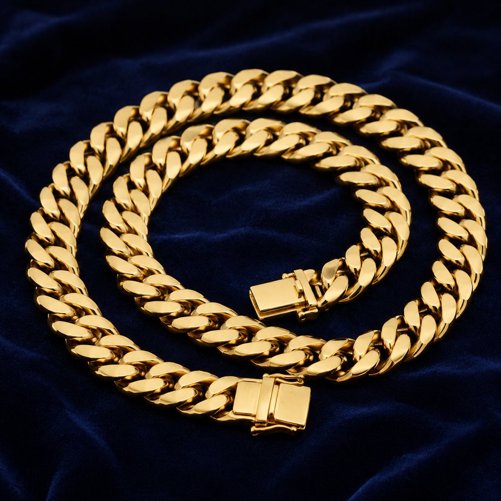 Gold Cuban link jewelry